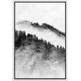 thumbnail image 3 of PixonSign Framed Canvas Print Wall Art Mist Between Mountain Peaks Nature Wilderness Photography Realism Contemporary Scenic Dark Black and White for Living Room, Bedroom, Office - 16x24 White, 3 of 5