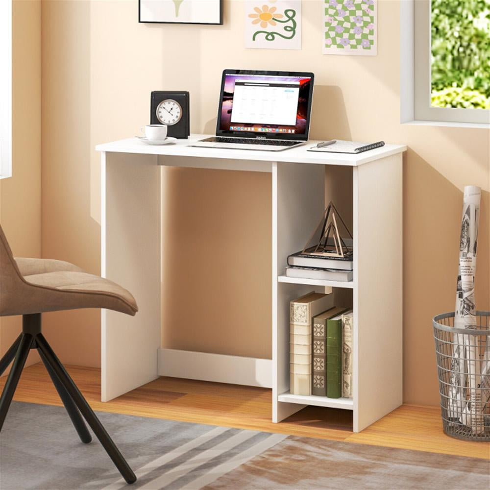 Demi Bonn 31.5" Modern Computer Desk with 2 Compartments, Small Home Office Desk Study Writing Table, White