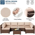 thumbnail image 6 of UDPATIO Patio Furniture Sets, Modular Rattan Outdoor Patio Sectional Furniture Sofa Set, Wicker Patio Conversation Set for Backyard, Deck w/Side Table, 7pc Brown/Khaki (Include Sofa Cover), 6 of 6