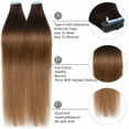 thumbnail image 3 of Benehair 100% Real Remy Human Hair Extensions Tape In Seamless Skin Weft Full Head Thick 40pcs 100g Ombre 12"-24" US, 3 of 10
