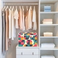 thumbnail image 4 of Yayeee Collapsible Cube Storage Bin with Lid Fabric Closet Decorative Basket with Handles, Retro Geometric, 4 of 7