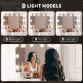 thumbnail image 3 of EDTara Corner Vanity Table with LED Mirror, 3-Fold Mirror, Power Station, USB Outlets, and Stool for Bedroom, 3 of 5