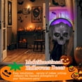 thumbnail image 5 of Halloween Wall Decor,Skull Decor with Purple LED Backlighting, Textured Skull Design & Round Black Base for Indoor Decor,Halloween Party,Purple, 5 of 8