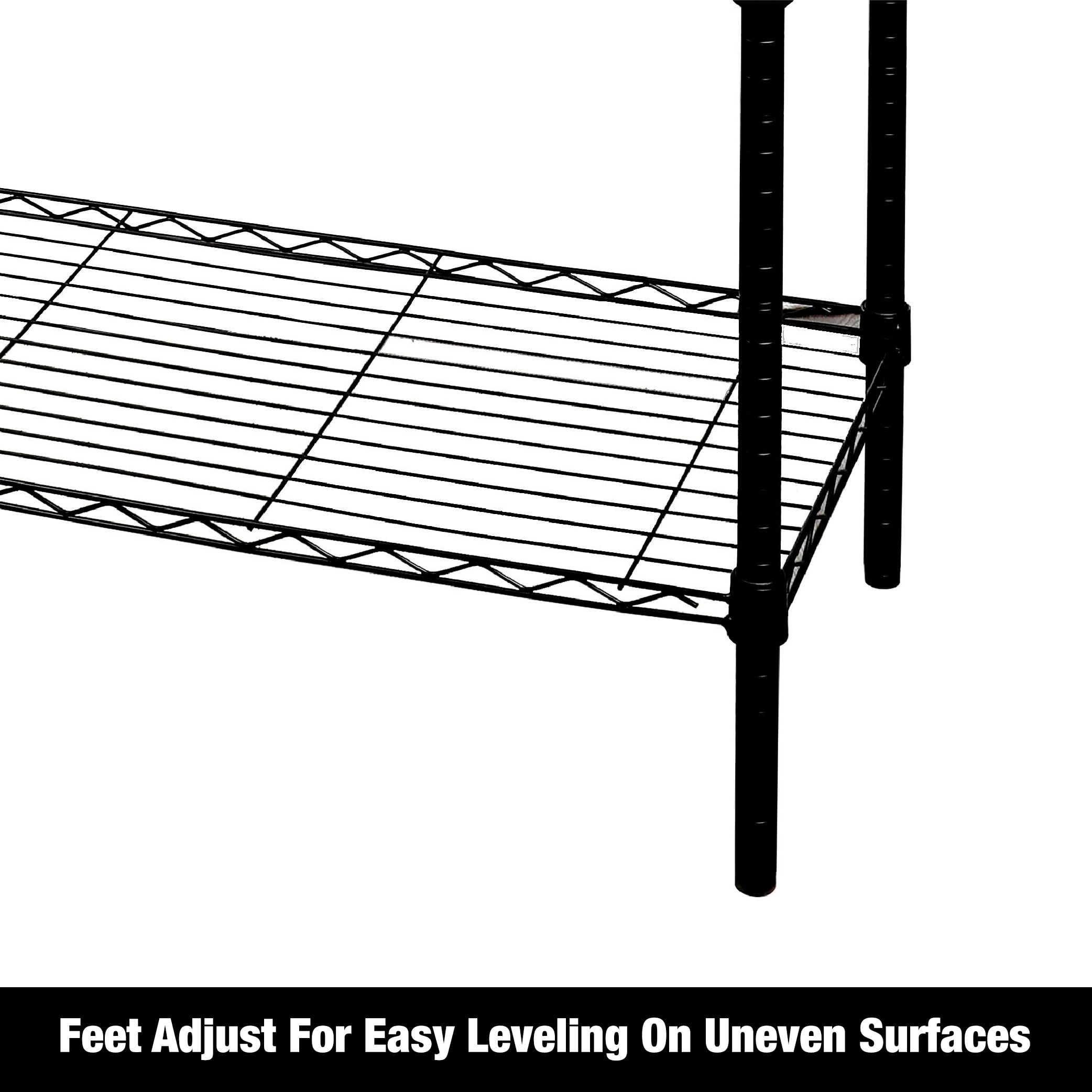 WorkPro 5-Tier Black Wire Shelving