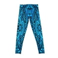 thumbnail image 2 of Blue temple by Lorenzo skr Leggings workout shorts flared Women's push up Womens Leggings, 2 of 6