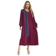 thumbnail image 4 of Ocealan Womens Color Block Choir Robe Minister Pastor Robe Puff Sleeves Split Zipper Front Gown Graduation Gown Burgundy L, 4 of 6
