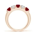 thumbnail image 2 of ANGARA Natural Shared Prong 1.11 ct Ruby and Diamond Half Eternity Ring in 14K Rose Gold for Women (Size-4.2mm) | July Birthstone, Birthday, Anniversary, Jewelry Gift for Women | Natural Ruby Ring, 2 of 9