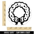 thumbnail image 2 of Christmas Wreath with Bow Self-Inking Rubber Stamp Ink Stamper - Blue Ink - Large 1-1/2 Inch, 2 of 7
