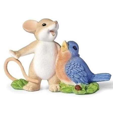 Roman Bluebird of Happiness Figure Charming Tales, 3-inch Height, Resin, Stone Mix, Home, Home D√©cor
