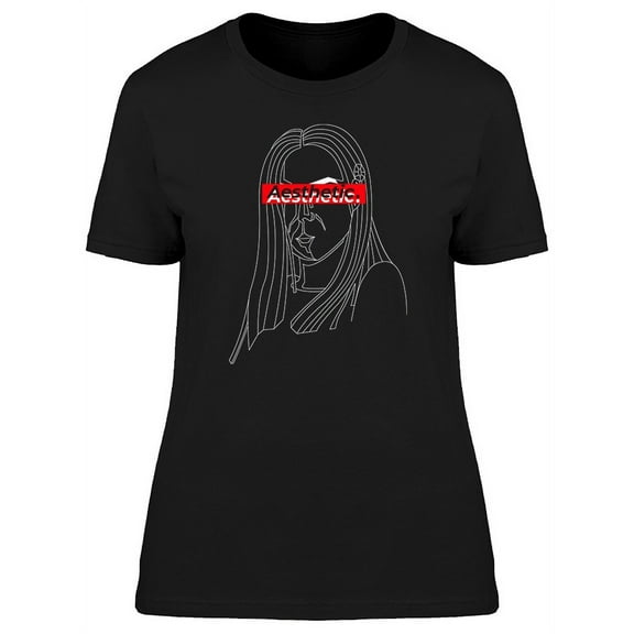 Aesthetic Girl In Line Art T-Shirt Women -Image by Shutterstock, Female Small