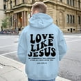 thumbnail image 4 of yuitbkgsd LOVE LIKE JESUS Hoodies for Men Oversized Faith Fall Pullover Sweatshirts Graphic Letter Print Winter Hooded Sweater Shirts, 4 of 7