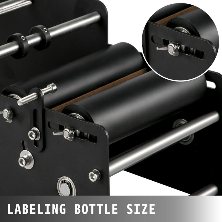 Upgraded Manual Labeling Machine Label Applicator Bottle Labeler Sticker  Label Printer Packing Machine with Handle for Round Glass Plastic Metal  Bottle MT-30 Round Bottle Labeling Machine 