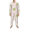 thumbnail image 3 of Naloa Avocado Doing Sport Yoga Men’s Pajamas Set - Long Sleeve Button Down Sleep Shirt and Pajama Bottoms Sleepwear Set-Medium, 3 of 7