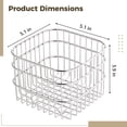 thumbnail image 4 of 304 Stainless Steel Wire Mesh Colander, Square Fruit Basket for Countertop Storage, 5.1-Inch Ventilated Drain Basket for Vegetable Organizer, 4 of 6