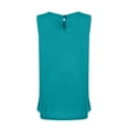 thumbnail image 4 of Tank Tops for Women Women's Fashion Round Neck Casual Solid Color Sleeveless Back Button T-Shirt Tank Top Kagetolytai Sky Blue 4XL, 4 of 5