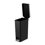 Better Homes & Gardens Slim Kitchen Trash Can, 10.5 Gallon Plastic Step Garbage Bin with Soft Close Lid, Black