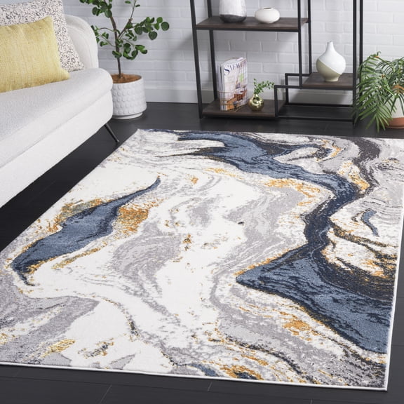 Safavieh Amelia Ainslee Abstract Area Rug, Ivory/Gray, 5'3" x 7'6"