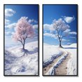 thumbnail image 2 of Designart "Snowy Tree gracefulness I" Snow Framed Wall Art Set Of 2 - White Landscapes Gallery Wall Frame Set For Home Decor, 2 of 6