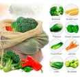thumbnail image 6 of 3PCS/Set 3 Size Reusable Cotton Vegetable Bags Home Kitchen Fruit Vegetable Storage Mesh Bags Drawstring Washable, 6 of 9