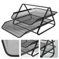thumbnail image 4 of TUIBELYN 1pc Desk Organizer 2-Tier Stackable Document Tray File Holder File Storage Tray (Black), 4 of 8