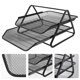 thumbnail image 4 of 1pc Dos capas Archivo Rack Document Holders Office Desktop Sobreterno (Negro), 4 of 5