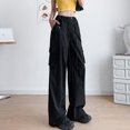 thumbnail image 6 of Timegard Cargo Pants for Women High Waisted Straight Juniors Cargos Streetwear Baggy Pants with Pockets, 6 of 6