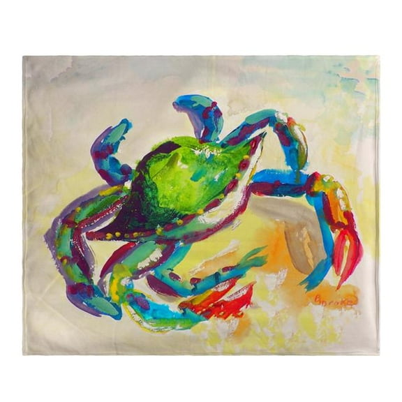Betsy Drake BK267 Teal Crab Fleece Throw