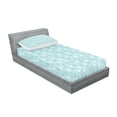 thumbnail image 2 of Ambesonne Blue Fitted Sheet & Pillow Sham Set, Raindrops Cartoon, Twinxl, White and Blue, 2 of 2