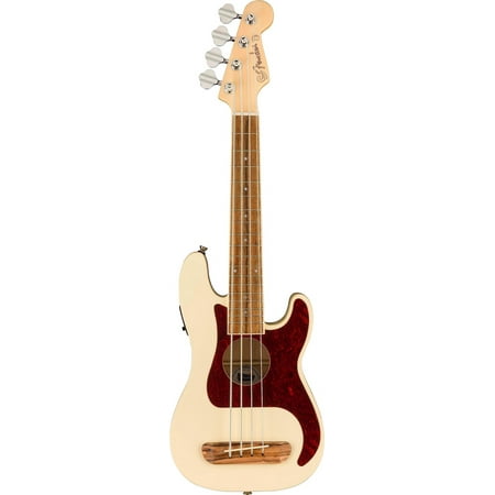 Fender Fullerton Precision Bass® Uke, Tortoiseshell Pickguard, Olympic White