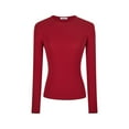 thumbnail image 4 of GrmtClth Long Sleeve Underscrub for Women Classic Crew Neck Scrub Tee Soft Stretch Layering Top for Nurse Deep Red L, 4 of 4