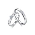 thumbnail image 1 of Anillos ajustables para pareja con ilusiones de amor en plata 925, 1 of 1