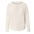 thumbnail image 4 of Herrnalise Women's Knitted Crop Tops Women Fashion Casual Hollow Drawstring Sexy Off-the-shoulder Knitted Sweater Pullover Jumper Sweaters, 4 of 4
