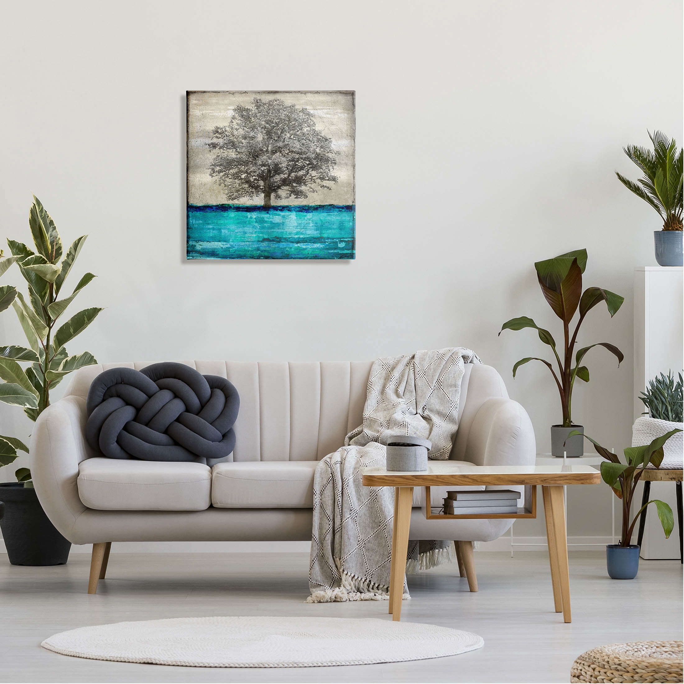 Stupell Industries Modern Turquoise Tree Collage Graphic Art Gallery Wrapped Canvas Print Wall Art, Design by Eric Turner