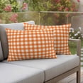 thumbnail image 2 of Outdoor Waterproof Pillow Covers Orange Buffalo Plaid Decorative Throw Pillow Protectors,Pillowcase Cushion Cases for Patio Sofa Garden Couch,20x12in,Pack of 2, 2 of 14