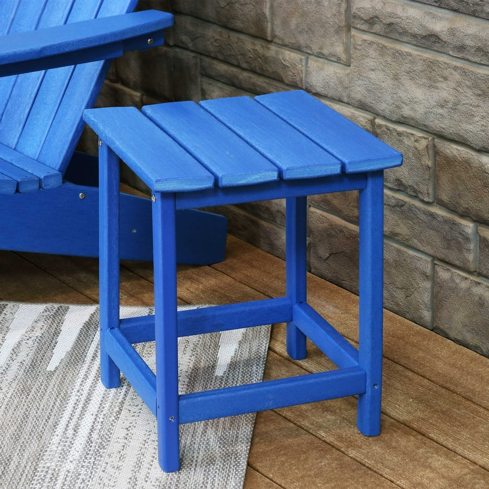 dark blue outdoor side table