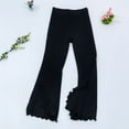thumbnail image 3 of Bixock Toddler Girls Leggings High Waist Flare Pants Kids Trousers Elastic Waist Ruffle Solid Color Side Pocket Loose Stretch Fall Casual Daily Wear Size 9-10Years, 3 of 6