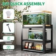 thumbnail image 4 of 3-tier Metal Fish Tank Stand for 30 Gallon Long Aquarium,31.5"*18"*34" | heavy duty Steel Rack Shelves,Aquarium Stand 20 Gallon,Reptile Terrarium Stand,Breeder Tank Stand, 4 of 7