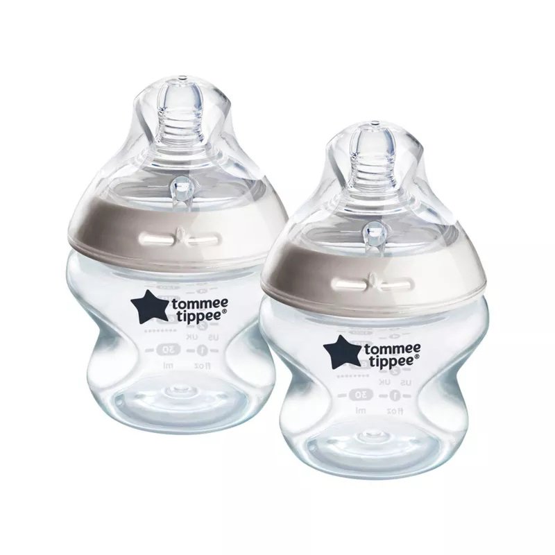 Natural Start Baby Bottles, Clear, 5 fl oz/2pk: Slow Flow Nipple, 0m+, Infant Feeding Bottles, Newborn Baby Bottles, Baby Feeding Bottle Set, Clear Baby Bottles, Easy-Clean Design