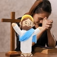 thumbnail image 7 of Blessing And Glory Jesus Plush Doll - Prayer-Themed Religious Toy For Church, Sunday School, Christmas, Easter, Home Decor, And Inspirational Gifts Easter, Mother's Day Gifts-Brown & Blue, 7 of 7