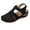Black, variant on Woman Summer Fashion Casual Wedge Sandals Casual Flat Solid Color Loophole Shoes