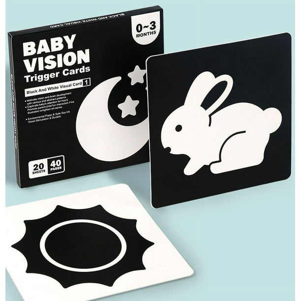 Tarjetas De Bebé De Alto Contraste Para Bebés, Tarjetas De Bebé En Blanco Y Negro, Juguetes De Bebé De Alto Contraste Para Recién Nacidos, Estimulación Visual, Desarrollo Cerebral, Aprendizaje, 20
