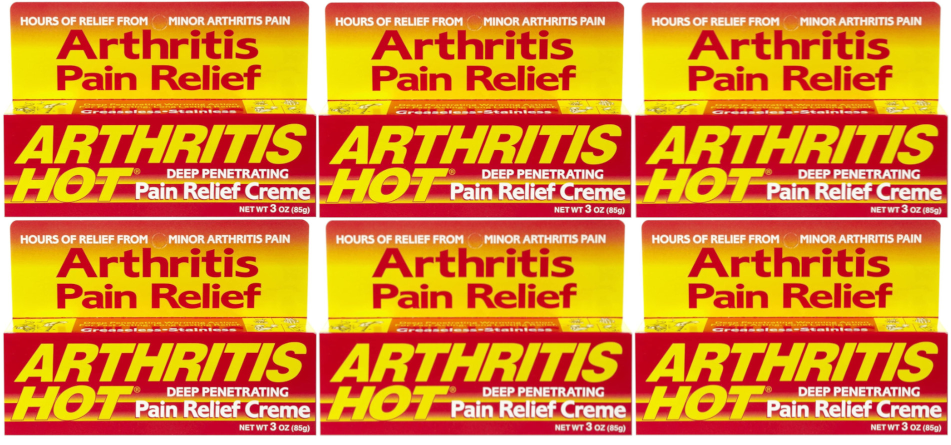 Arthritis Hot Pain Relief Creme 3 oz (Pack of 6)
