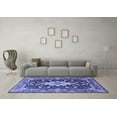 thumbnail image 3 of Ahgly Company Machine Washable Indoor Square Persian Blue Traditional Area Rugs, 8' Square, 3 of 4
