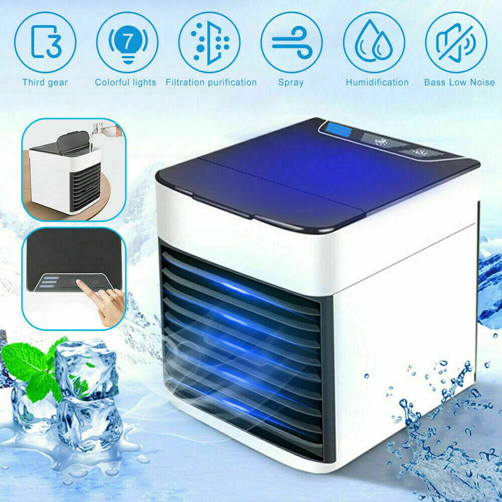 Humidifier Purifier and 7 Colors LED Night 3 in 1 Mini Mobile Personal Space Cool Air Ultra USB Portable Cooling Air Conditioner Desktop Cooling Fan for Office Lmain Air Cooler
