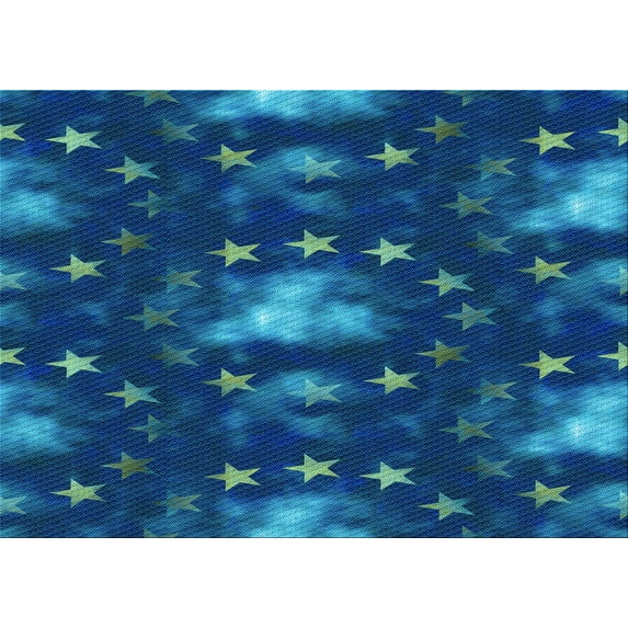 Ahgly Company Indoor Rectangle Patterned Blue Dress Blue Area Rugs, 2' x 4'