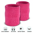 thumbnail image 3 of Suddora 4” Solid Color Sport Arm Sweatbands Pair, Neon Pink, 3 of 3