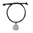 thumbnail image 1 of Red mas Origa Pattern Bracelet Leather Rope Wristband Black Jewelry, 1 of 3