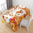 thumbnail image 6 of Orange Pumpkins Fall Table Cloth Waterproof Tablecloths, Maple Leaf Thanksgiving Botanical Tablecloth Dining Table Cover for Kitchen Party Tabletop Outdoor, Rectangle Tablecloth 60x120 Inch, 6 of 9
