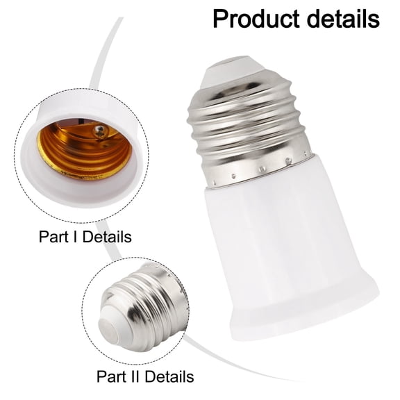 Homena Light Bulb Socket Extender E26/E27 Screw In Adapter 3cm 1.2 Inch Extension Base 0~60W Lamp Holder Lighting Accessories