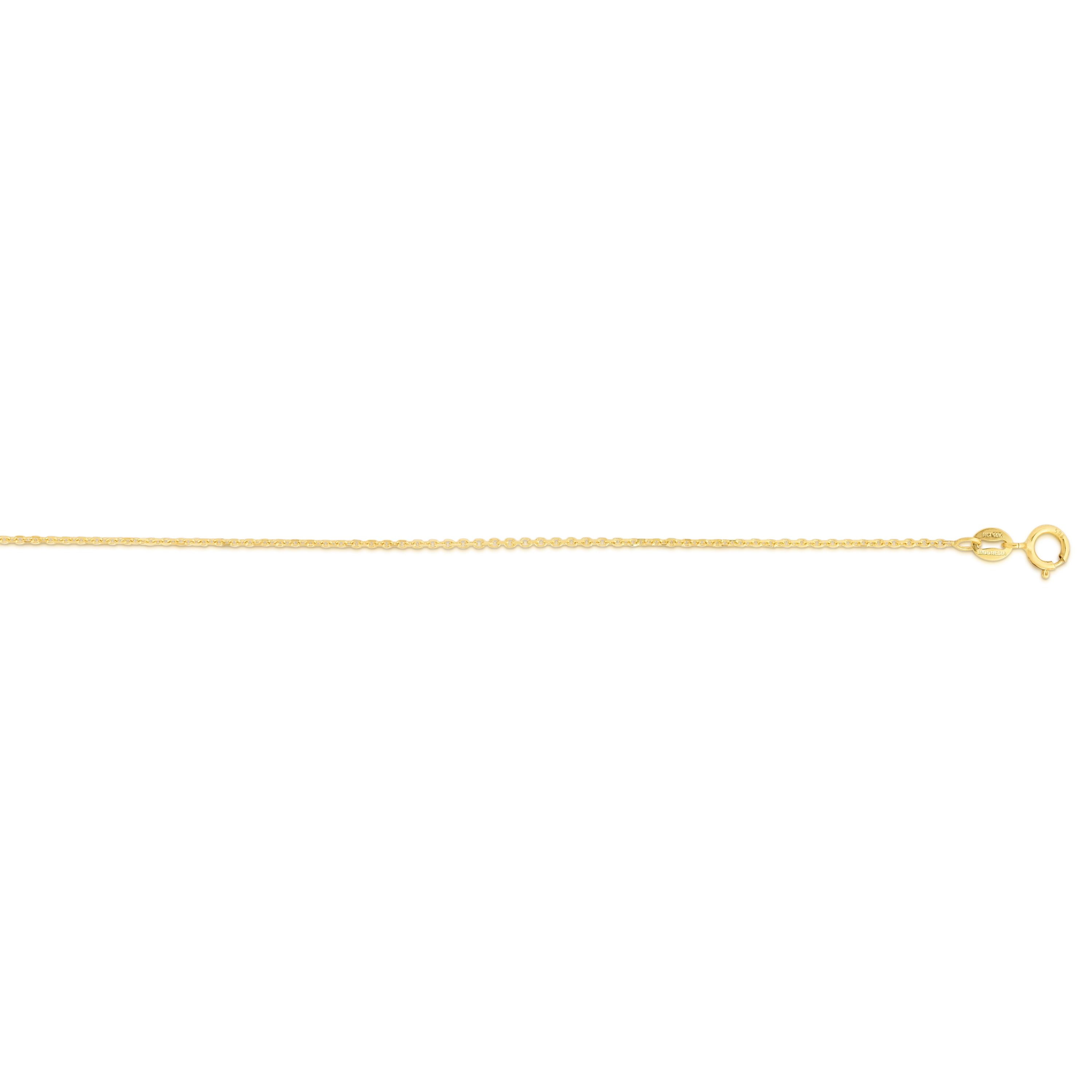 14K Yellow Gold 16in 1.1mm Diamond-Cut Cable Chain